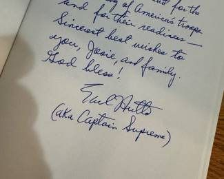 "Captain Supreme Goes To Washington" Personal Inscription and Autographed by Earl Hutto