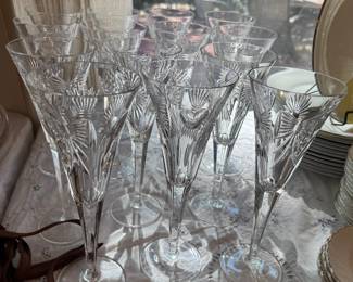 Waterford Crystal Millennium Continental Fluted Champagne Glasses (14 Total)