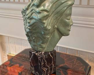 Mounted Marble / Stone Carving "Sea Goddess" Signed Peggy Mach (16"H)
