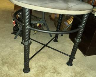 HEAVY IRON RUSTIC END TABLE