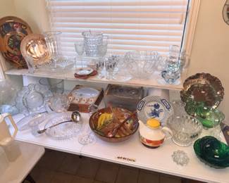 BEAUTIFUL GLASS & SERVING PIECES