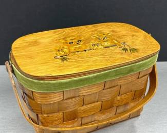 077 vintagehandpaintedbasketvillevermont