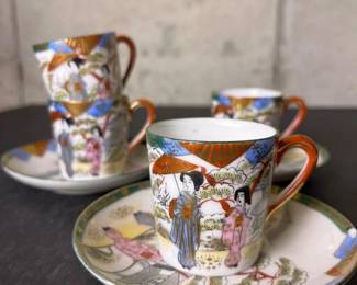 263 handpaintednippondemitassecupsaucer