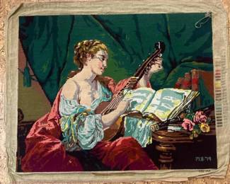 271 vintageunframedclassicalneedlepointt
