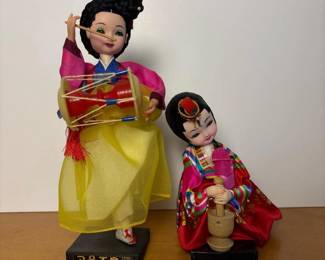 215 vintagekoreanhanbokdollswithdrummo