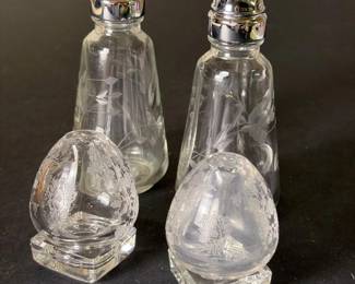 156 vintageetchedglasssaltandpeppersha