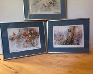 296 seriesofthreeframedwatercolorprints
