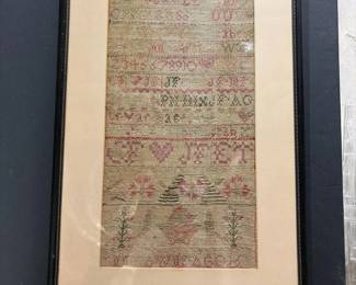 138 antiqueframedneedleworksampler19thc