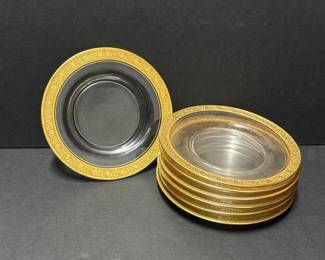121 sevenornate6glassplateswithgoldto