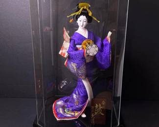 180 japanesegeishaningyodollpurplekimon