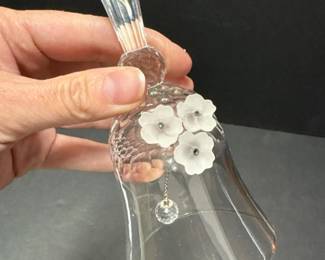 304 swarovskicrystalbellwithetchedflowe