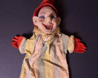 023 vintage1950sclownhandpuppetwithpla