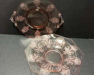 161 pairofpinkdepressionglassservingpl
