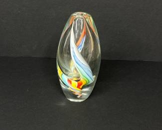 106 handblownartglassvasewithmulticolo