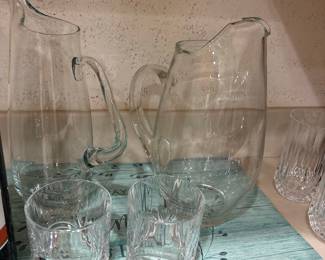 Vintage Arcoroc Aspen Glass Pitcher and Tumbler Set