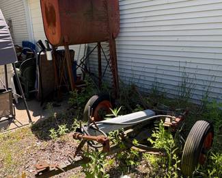 Farm Implement - Vintage Water Tank and Sickle Bar Mower