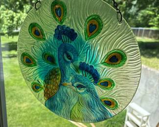 Leaded Glass Peacock Sun Catcher