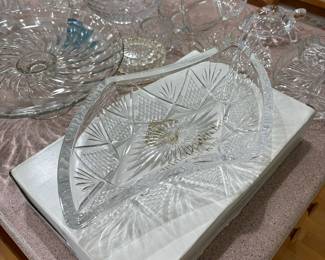 American Brilliant Period Cut Glass Serving Tray