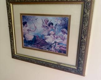 Framed Print of "A Heavenly Trio of Angels" by Hans Zatzka