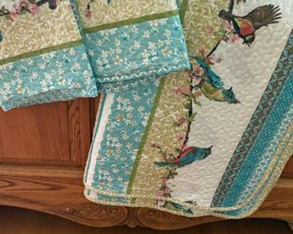 Cozy Line Home Fashions Floral Bird Patchwork Quilt Set