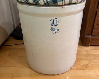10 Gallon Stoneware Crock with Anchor Mark