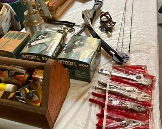 Vintage Mitchell 300 Fishing Reels & Compound Bow
