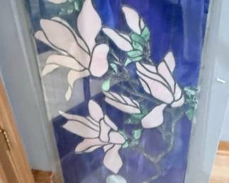 Stained Glass Panel with Magnolia Blossoms
