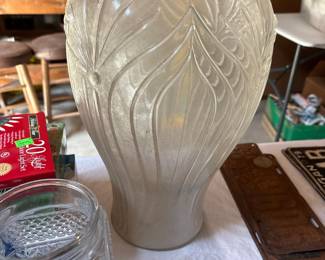 Art Deco Frosted Glass Vase by André Hunebelle