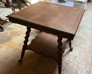 Victorian Walnut Side Table with Barley Twist Legs and Ball-and-Claw Feet