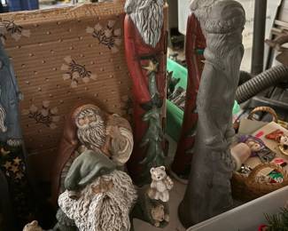 Vintage Ceramic Old World Santa Claus Figurines
