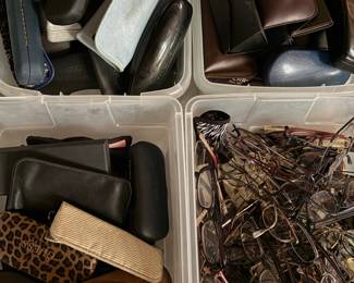 Assorted Eyeglass Cases and Reading Glasses Lot
