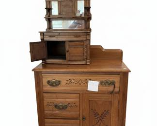 Oak Washstand with Mirror