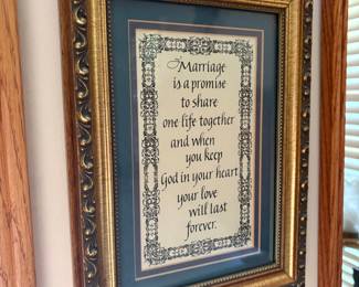 Framed Marriage Verse