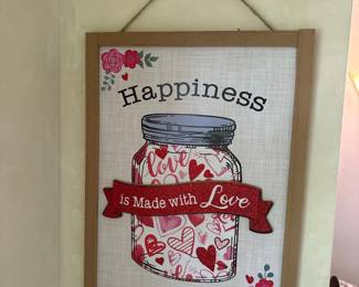 Happiness is Made with Love Jar Valentine's Day Wall Decor