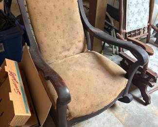 Victorian Walnut Platform Rocking Chair