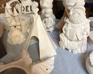 Unpainted Ceramic Bisque Figurines (Lot)