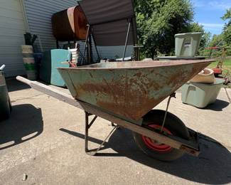Vintage Metal Wheelbarrow