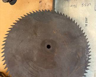 Vintage Buzz Saw Blade with Pulley System