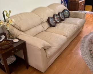 Cream Leather Sofa