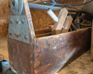 Vintage Wooden Carpenter's Toolbox