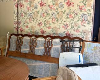 Vintage Floral Mattress and Wooden Headboard