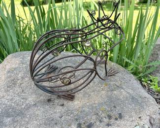 Wire Sculpted Rabbit Figurine with Glass Accents