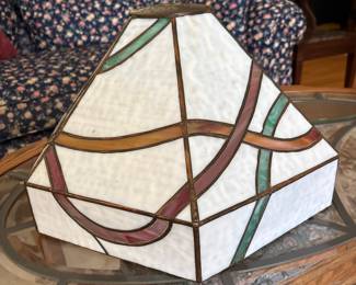 Vintage Geometric Stained Glass Lamp Shade
