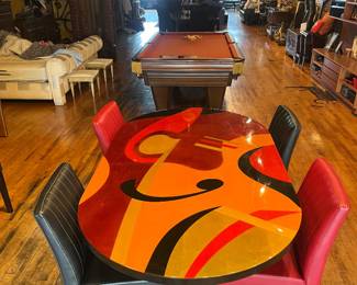 Artist signed art deco kitchen table