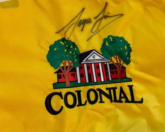 Sergio Garcia signed Colonial flag.