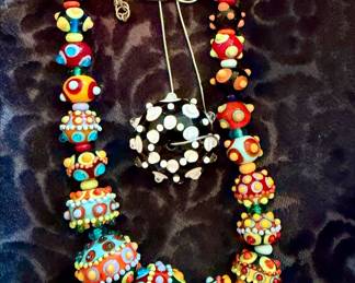 Artisan glass necklaces