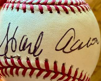 Hank Aaron signed baseball