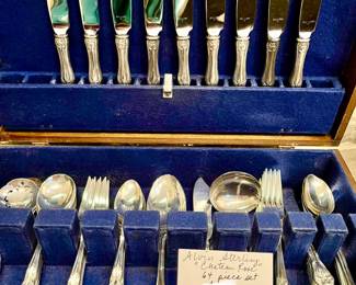 Alvin Sterling "Chateau Rose" 64 piece flatware set.