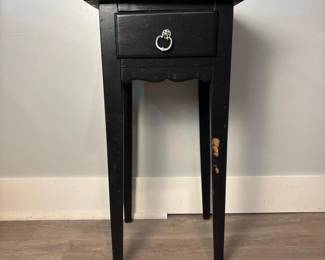 192 smallblackwoodensidetablewithdrawe