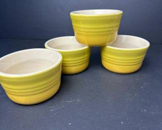 051 fourlecreusetyellowstonewareramekin